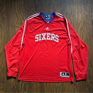 Vintage adidas Philadelphia 76ers Game Issued Red Shooting Shirt men’s large